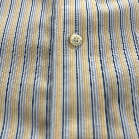 Brooks Brothers Men’s 17- 2/3 346 Non Iron Dress Shirt yellow blue striped - Picture 12 of 12